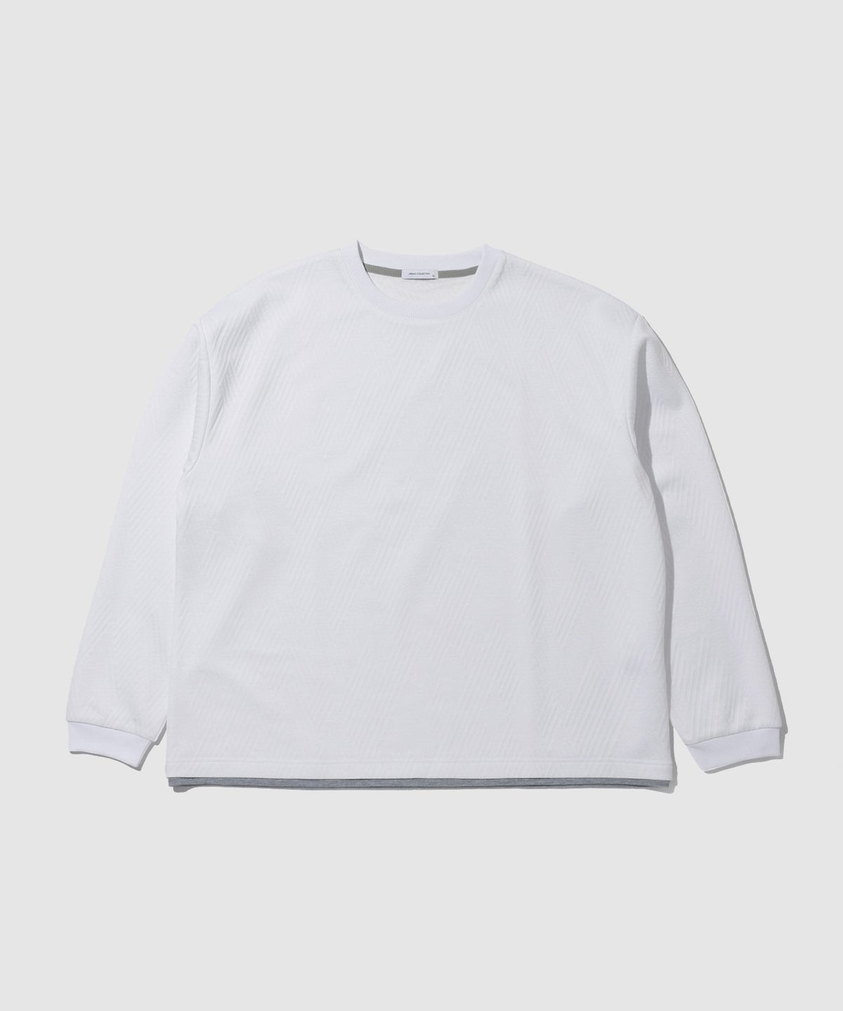 URBAN COLLECTION 膨れジャガード フェイククルーネック長袖Tシャツ メンズ