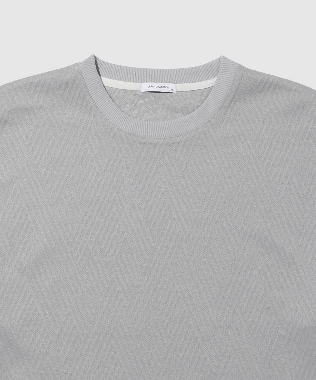 URBAN COLLECTION 膨れジャガード フェイククルーネック長袖Tシャツ メンズ