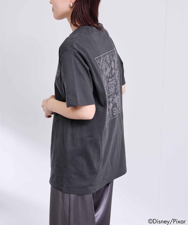 キャラクター線画バックデザイン半袖Tシャツ メンズ メール便 対応商品商品画像-16