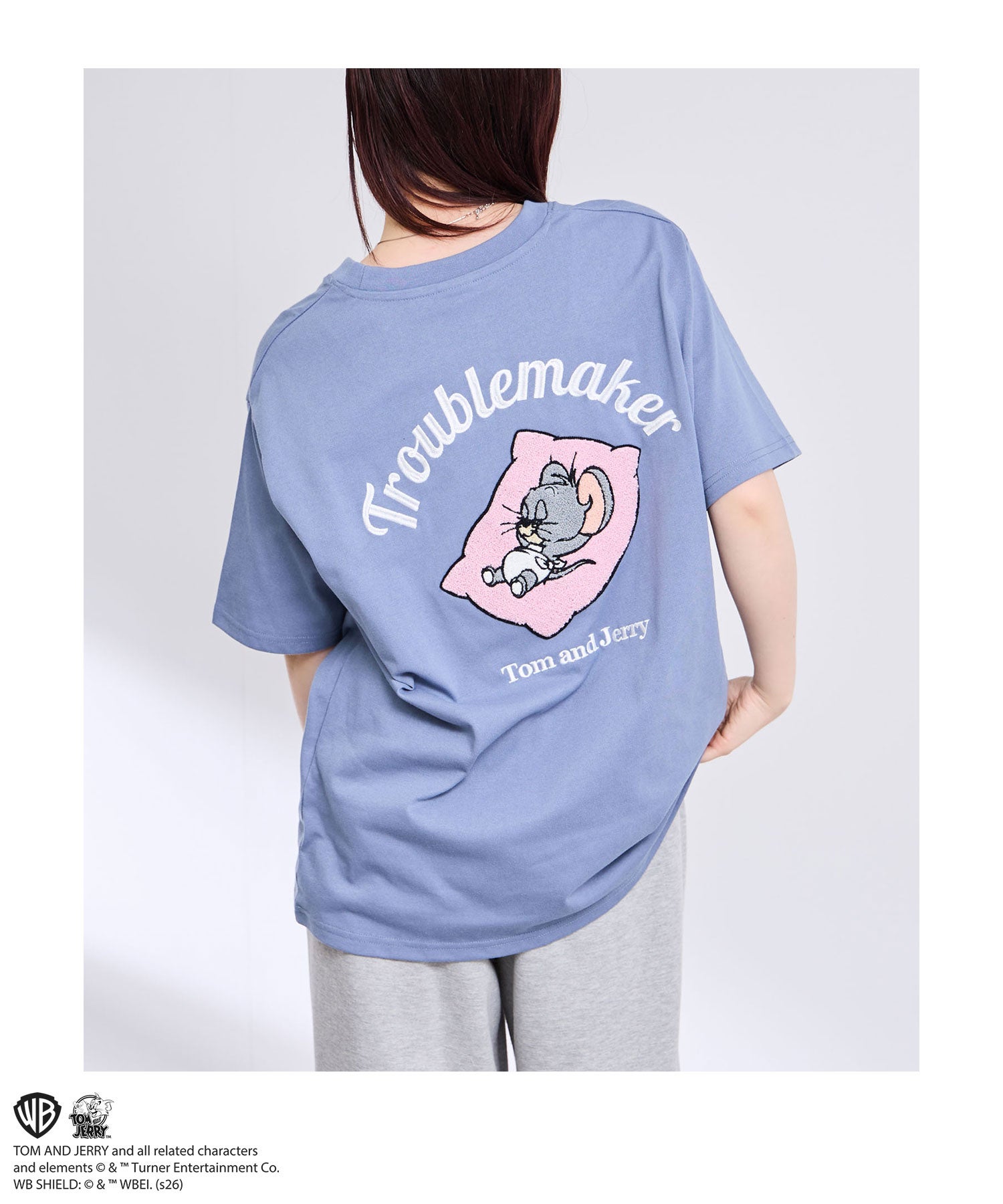 Tom and Jerry サガラ刺繍Tシャツ メンズ