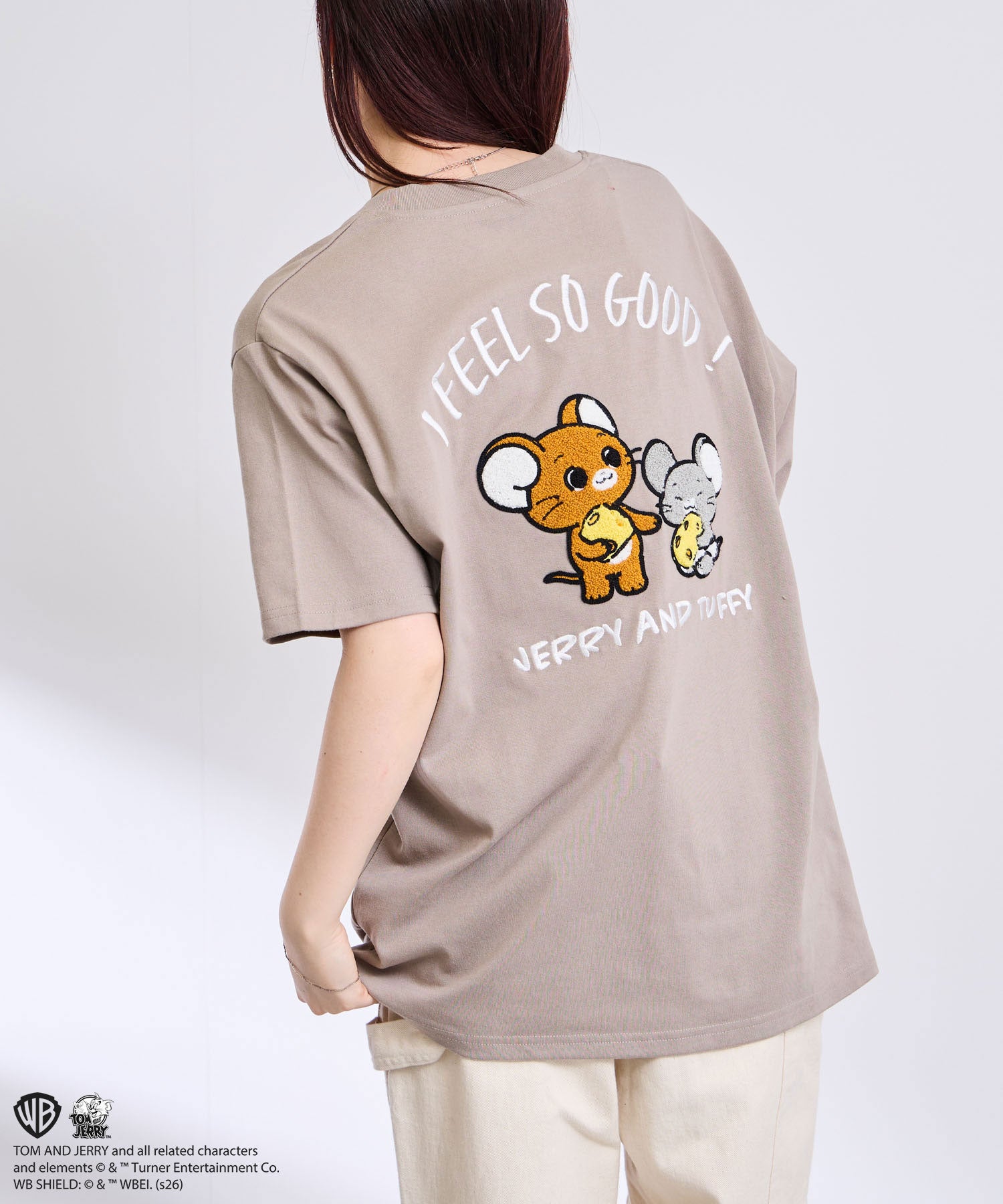 Tom and Jerry サガラ刺繍Tシャツ メンズ