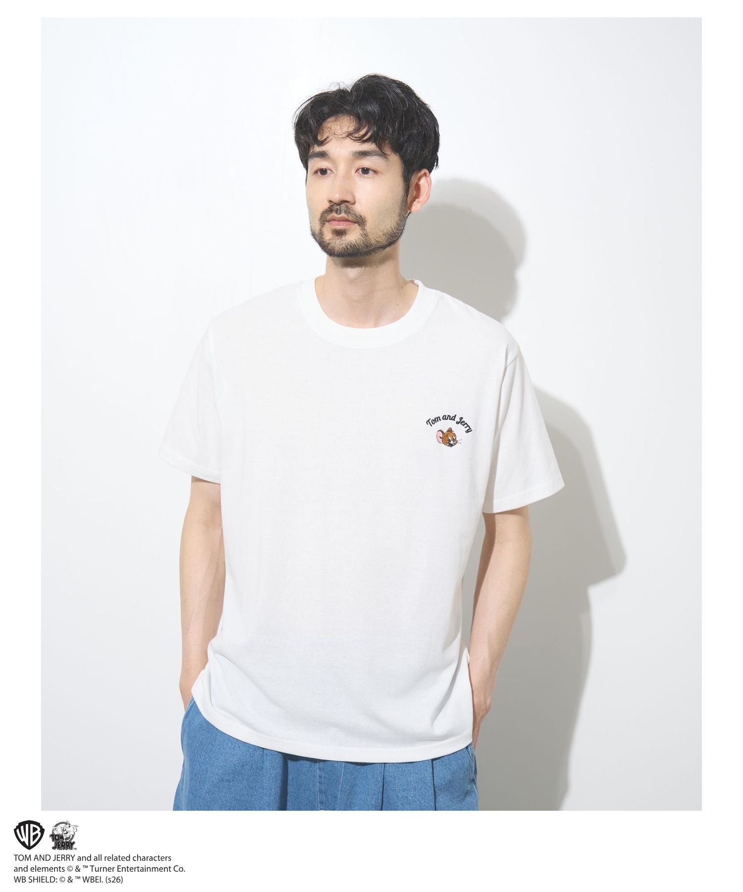 Tom and Jerry サガラ刺繍Tシャツ メンズ