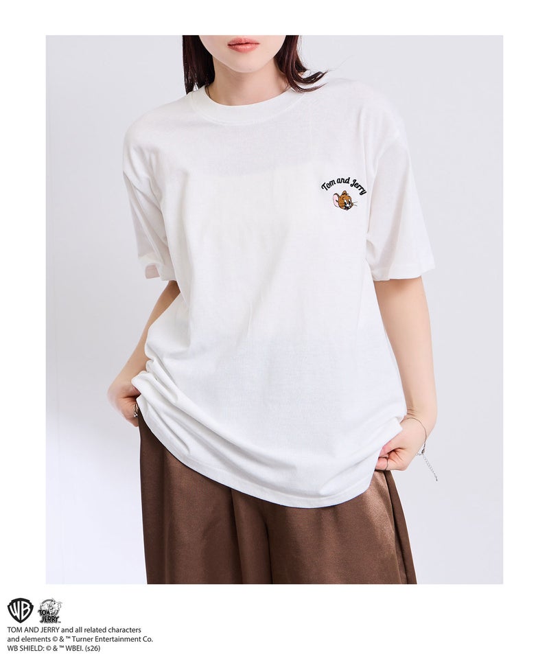 Tom and Jerry サガラ刺繍Tシャツ メンズ メール便 対応商品商品画像-5