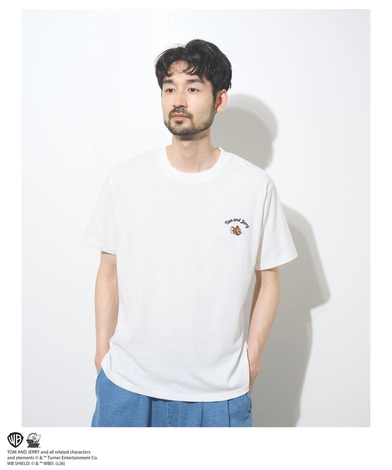 Tom and Jerry サガラ刺繍Tシャツ メンズ メール便 対応商品商品画像-5