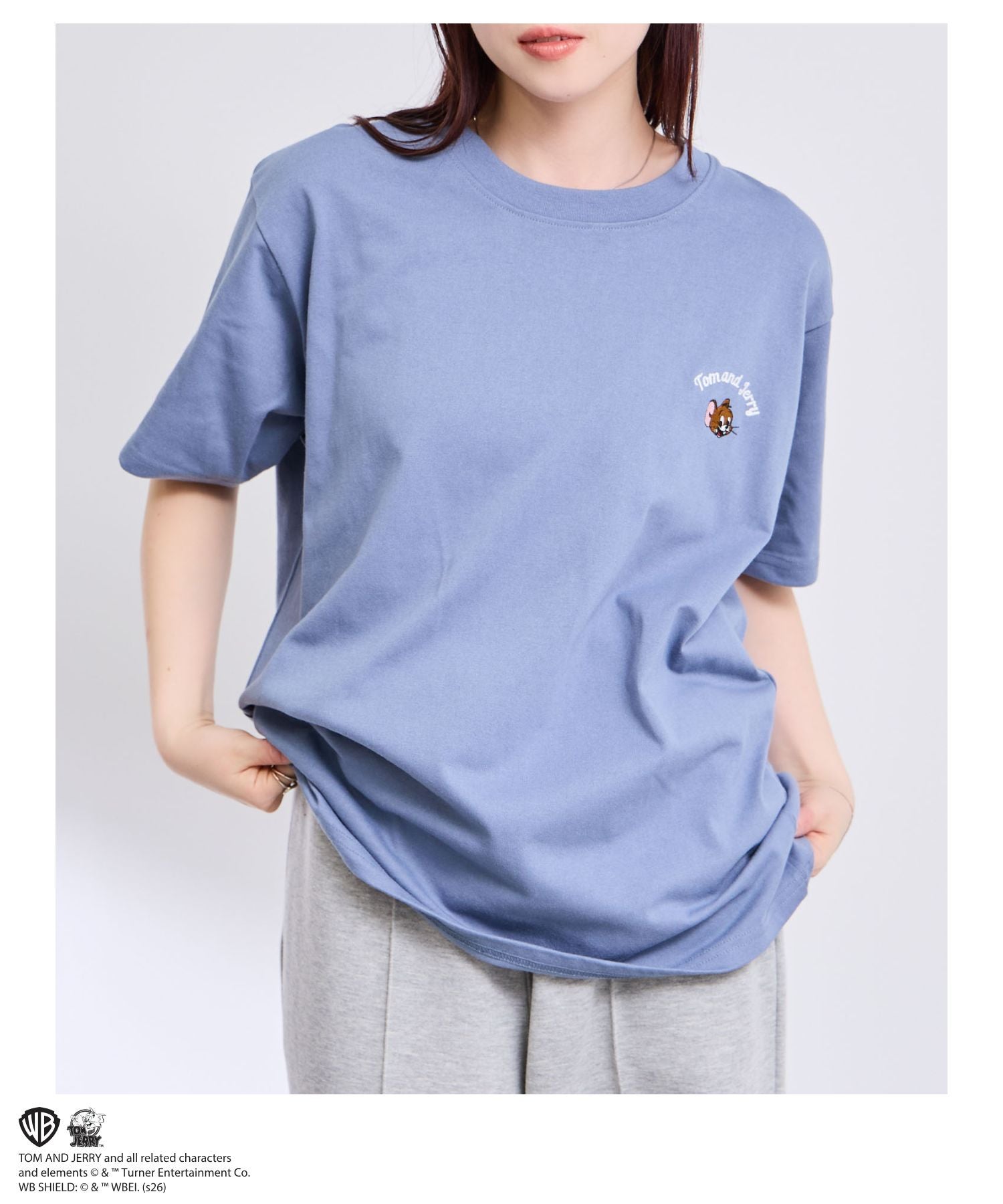 イタリア⭐️刺繍Tシャツ　44 Tom and Jerry サガラ刺繍Tシャツ メンズ
