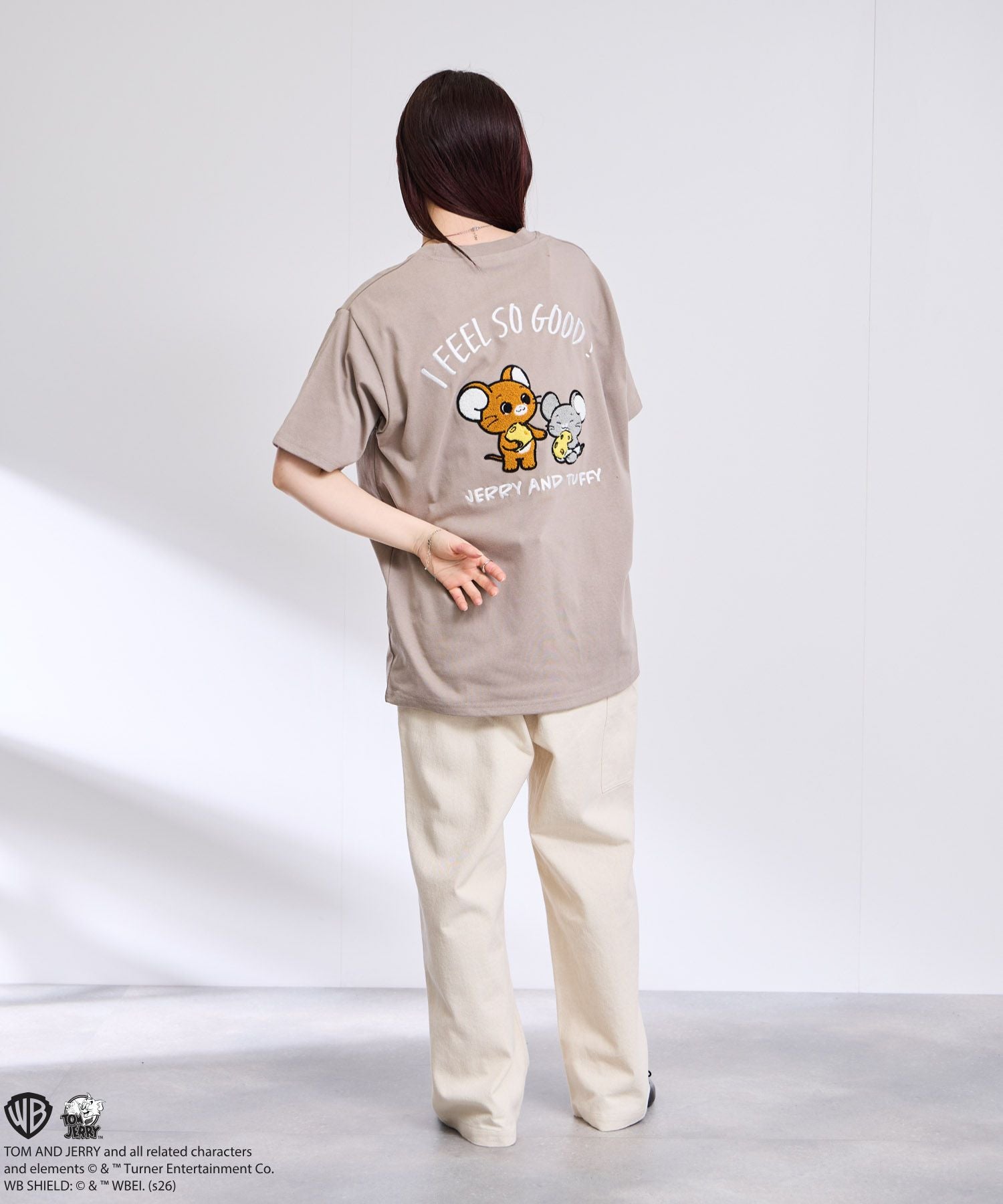 Tom and Jerry サガラ刺繍Tシャツ メンズ