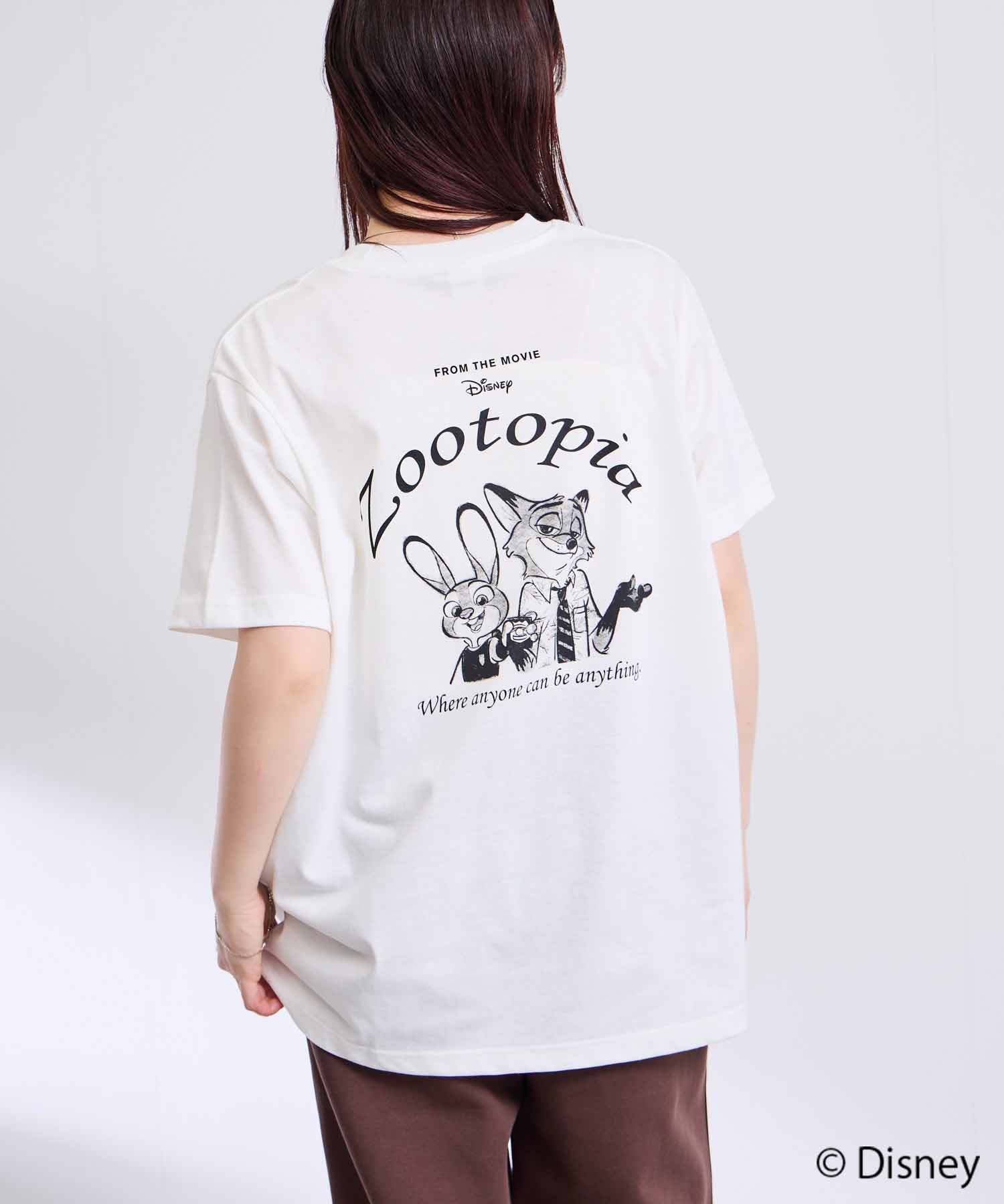キャラクター線画プリントTシャツ メンズ