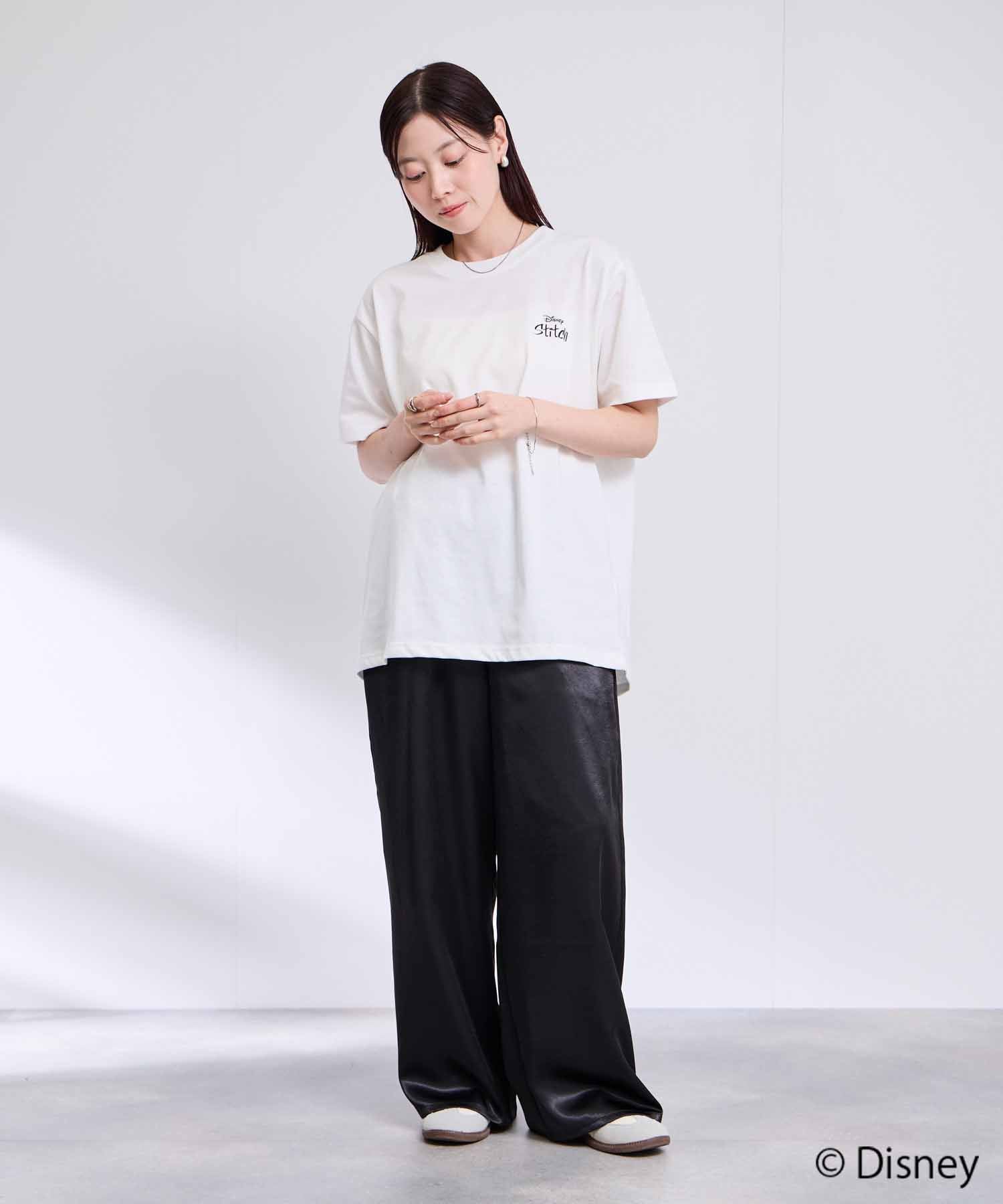 キャラクター線画プリントTシャツ メンズ