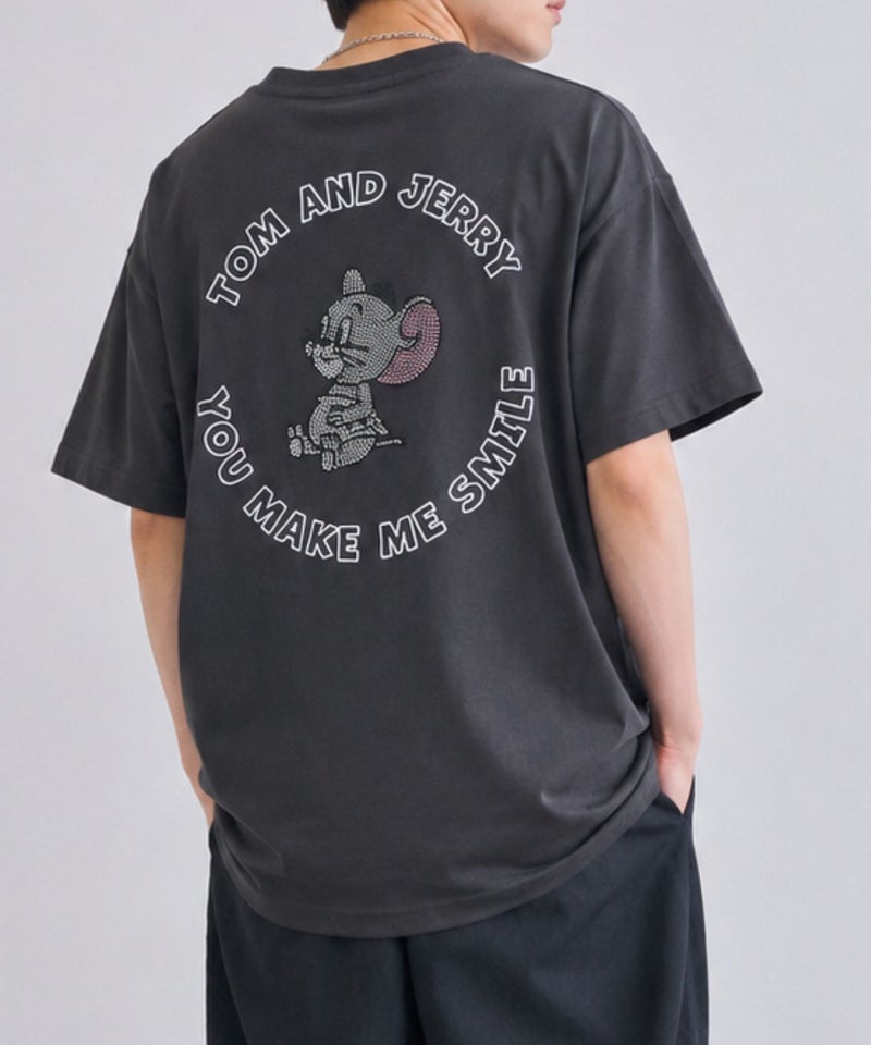 Tom and Jerry ラインストーンTシャツ メンズ メール便 対応商品商品画像-1