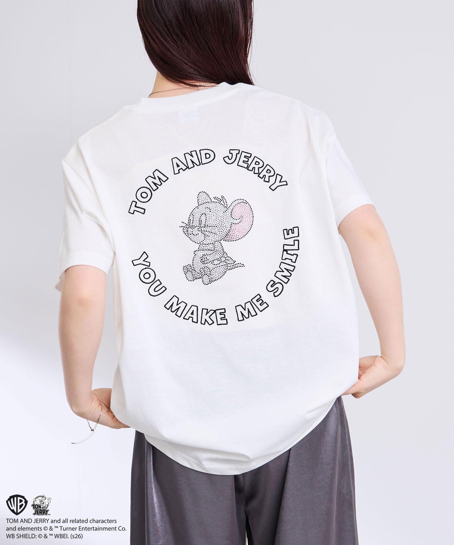 Tom and Jerry ラインストーンTシャツ メンズ