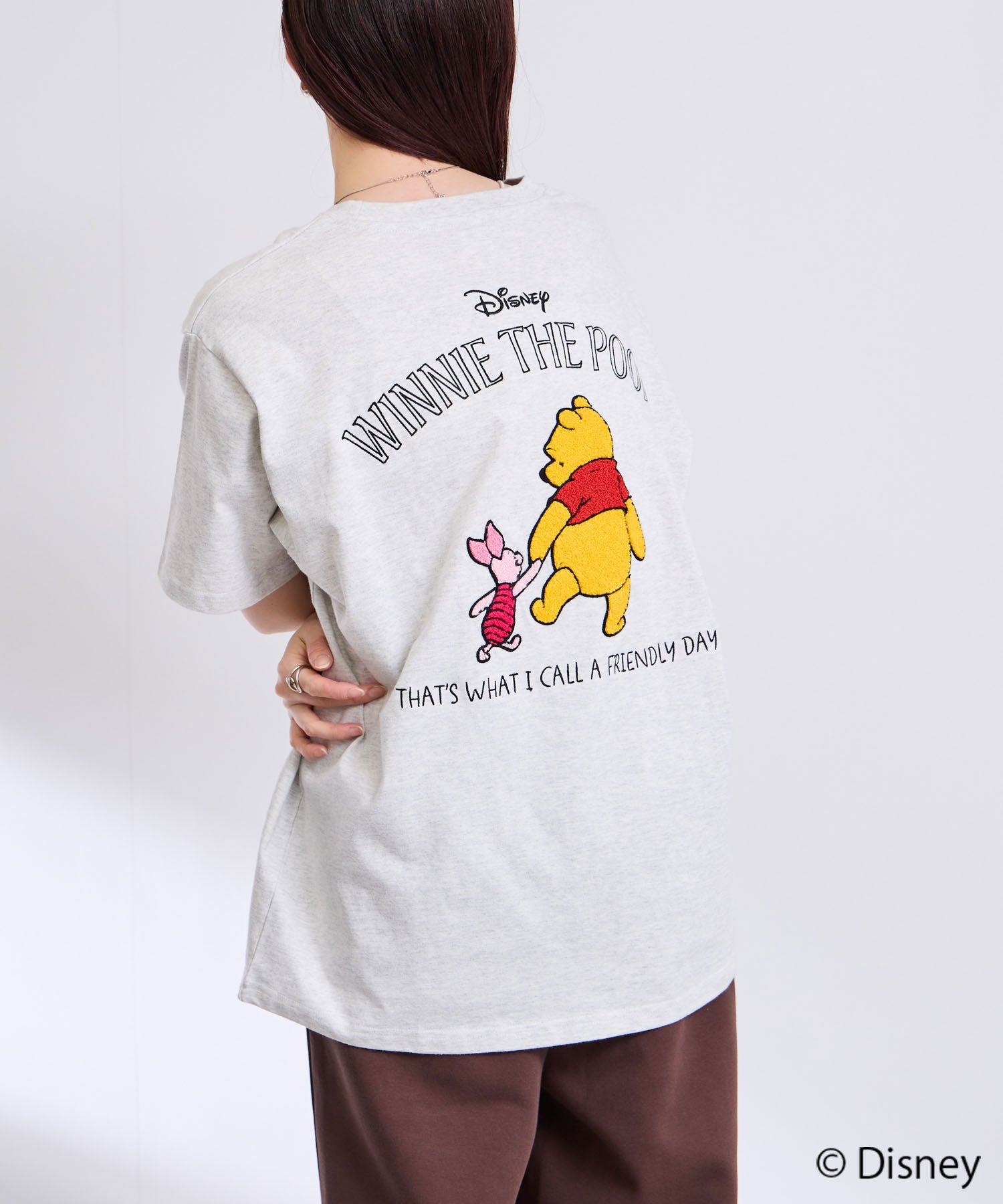 プーさん キャラクターＴシャツ サイズ表記 L グリーン ディズニー Disney Winnie the Pooh くまのプーさん ワンポイント バックプリント 半袖 character プリント キャラT 古着【中古】WV2504-R0243 プーさん キャラクターTシャツ サイズ表記 L グリーン ディズニー