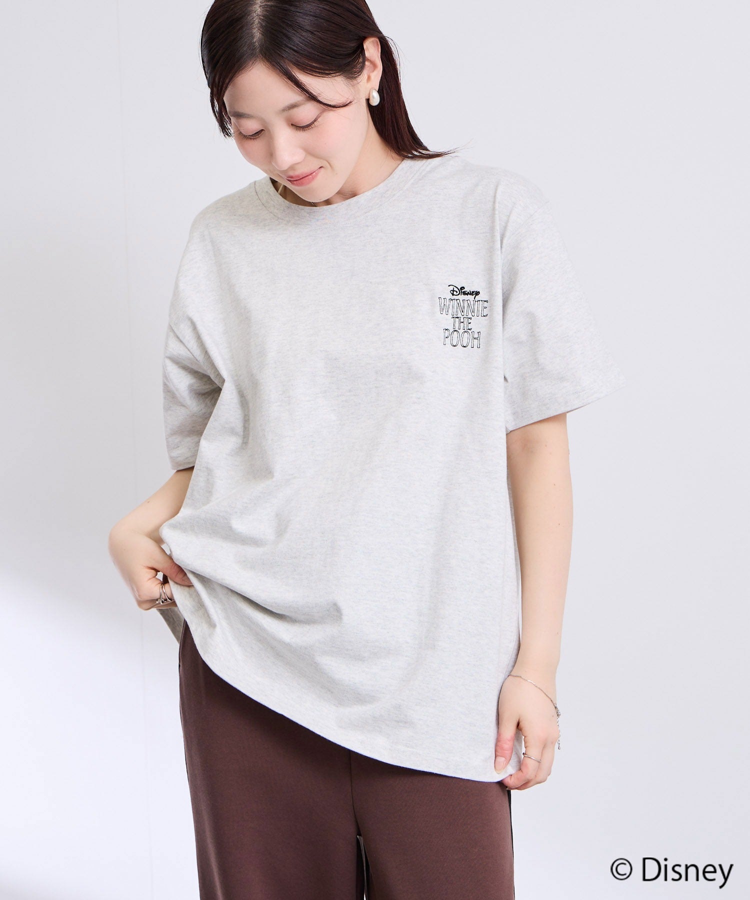 Disney 『くまのプーさん』 / サガラ刺繍ビッグシルエット半袖Tシャツ