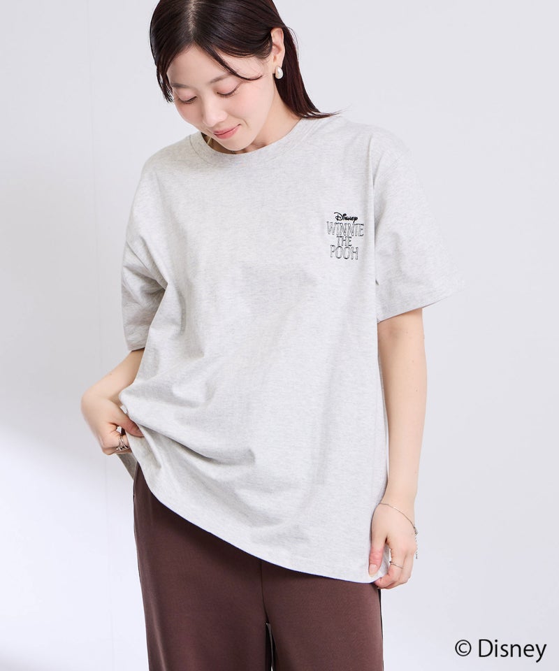 Disney 『くまのプーさん』 / サガラ刺繍ビッグシルエット半袖Tシャツ メンズ メール便 対応商品商品画像-3