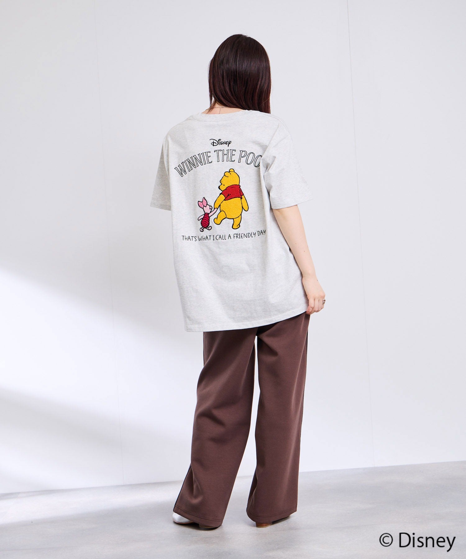 Disney 『くまのプーさん』 / サガラ刺繍ビッグシルエット半袖Tシャツ
