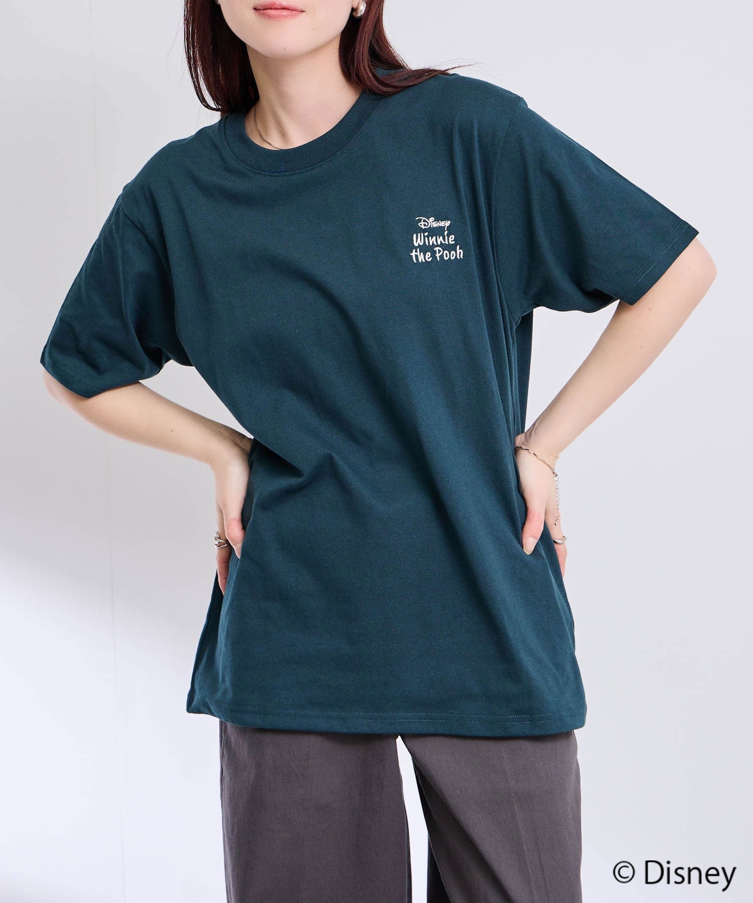 Disney 『くまのプーさん』 / サガラ刺繍ビッグシルエット半袖Tシャツ