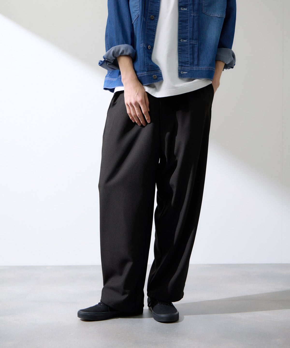 URBAN COLLECTION ポリトロ ワイドパンツ メンズ