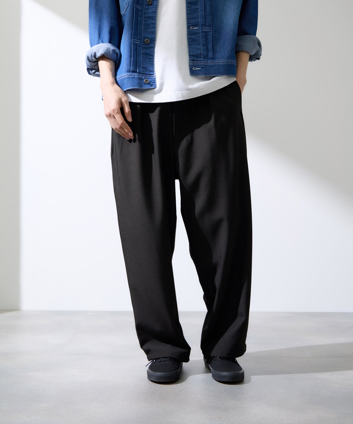 URBAN COLLECTION ポリトロ ワイドパンツ メンズ