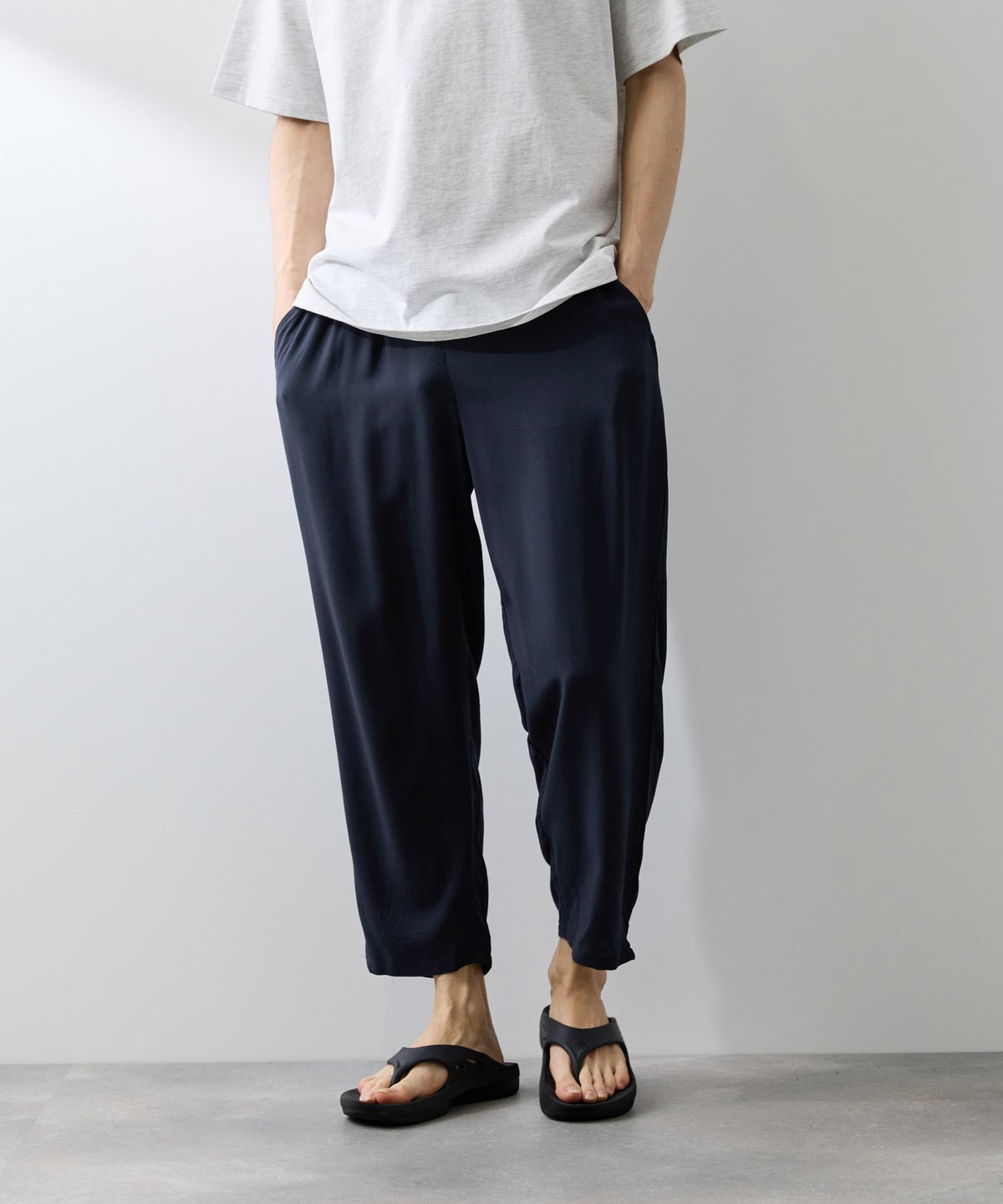 NAVY SARARI レーヨンアンクルパンツ メンズ
