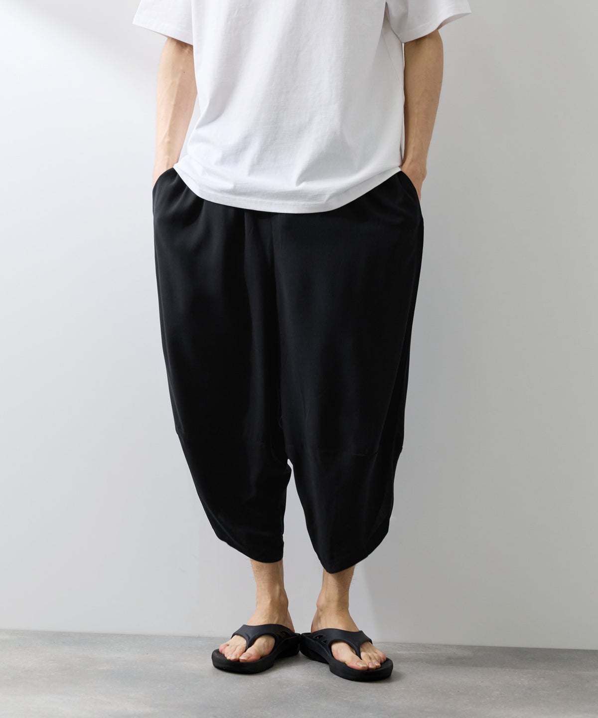 NAVY SARARI レーヨンバルーンパンツ 無地 メンズ