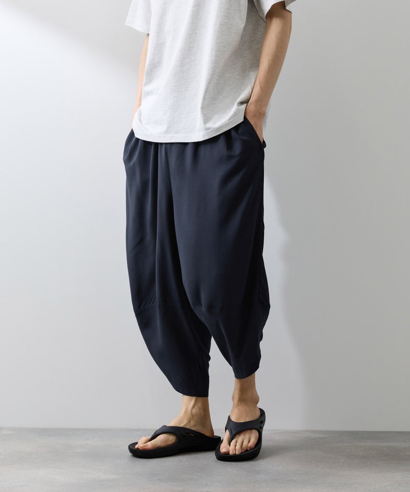 [期間限定価格]NAVY  SARARI レーヨンバルーンパンツ 無地 メンズ商品画像-3