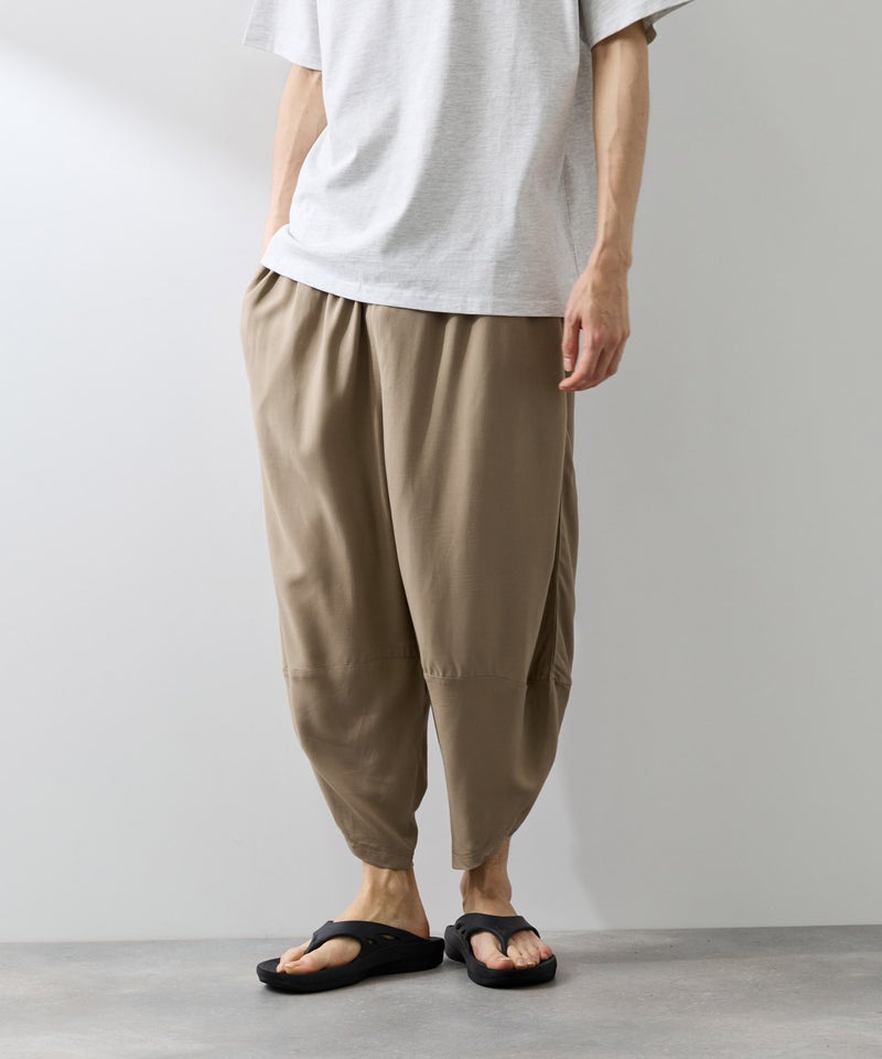 [期間限定価格]NAVY  SARARI レーヨンバルーンパンツ 無地 メンズ商品画像-4