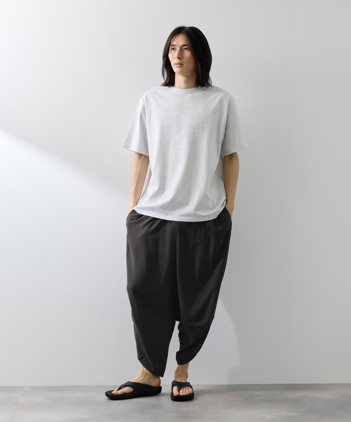 NAVY SARARI レーヨンバルーンパンツ 無地 メンズ
