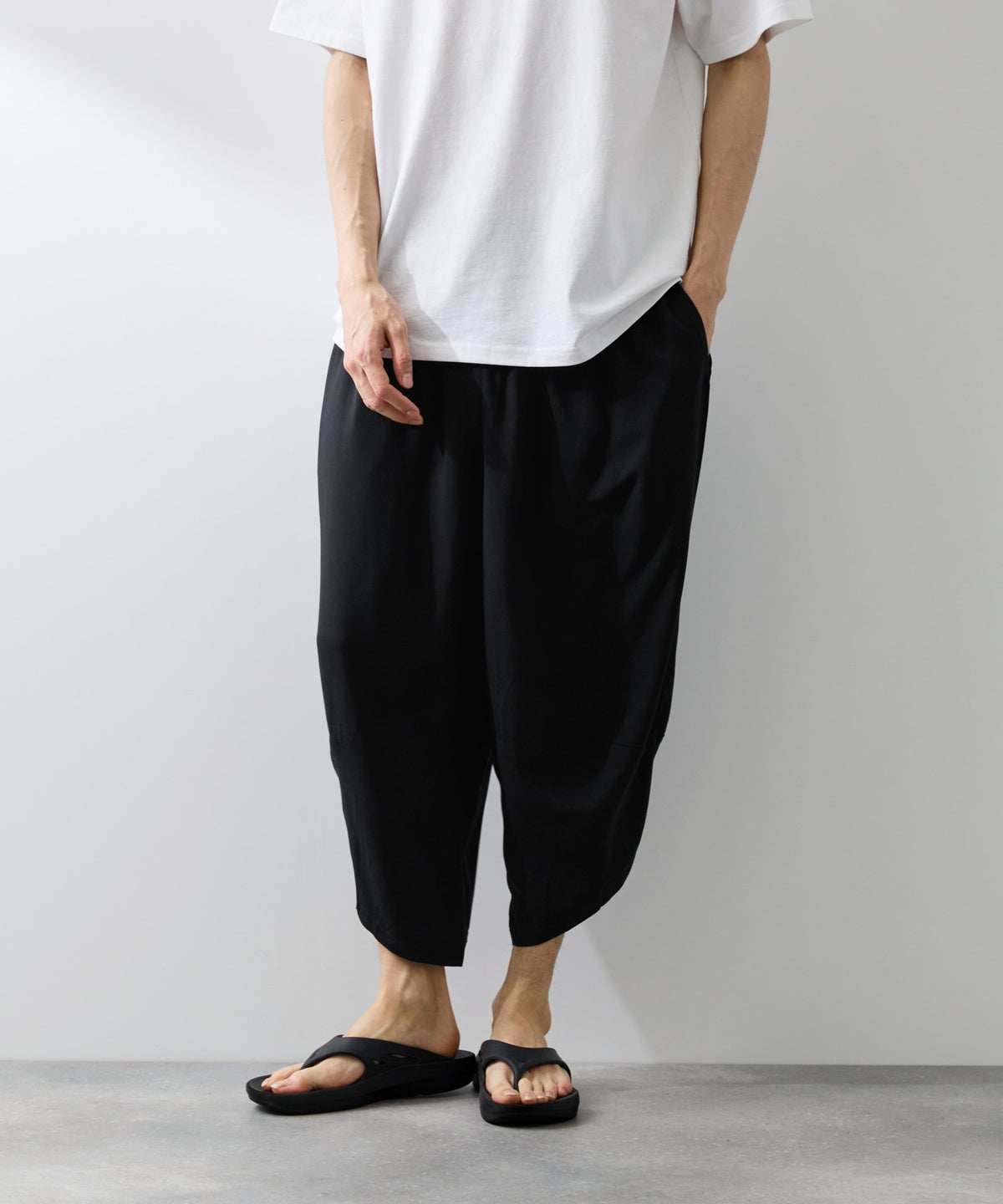 NAVY SARARI レーヨンバルーンパンツ 無地 メンズ