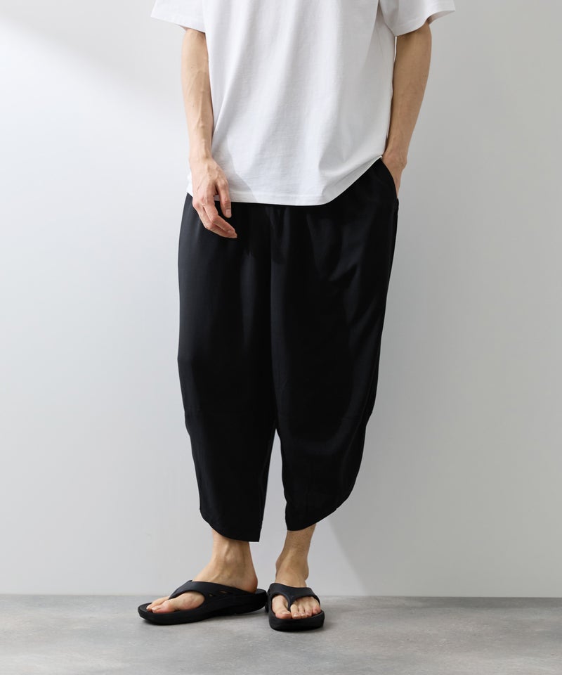 [期間限定価格]NAVY  SARARI レーヨンバルーンパンツ 無地 メンズ商品画像-8