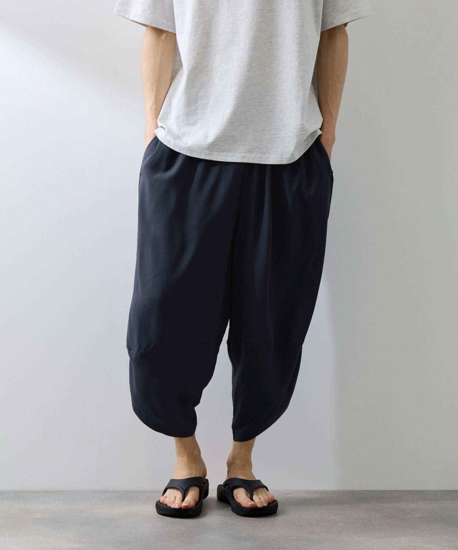 NAVY SARARI レーヨンバルーンパンツ 無地 メンズ