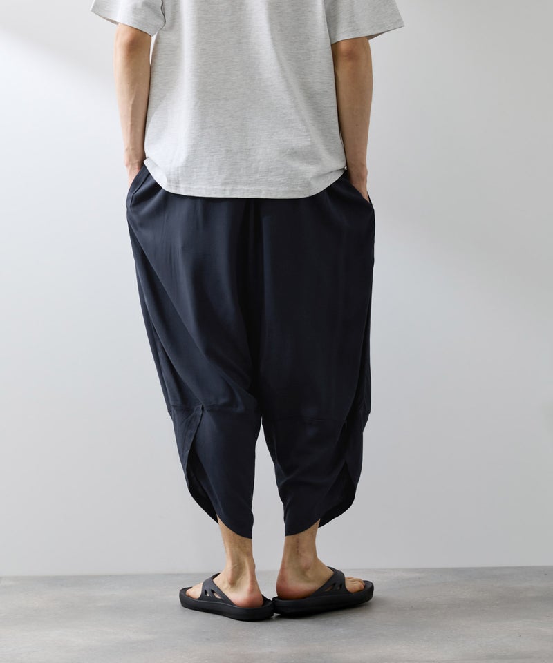 [期間限定価格]NAVY  SARARI レーヨンバルーンパンツ 無地 メンズ商品画像-11