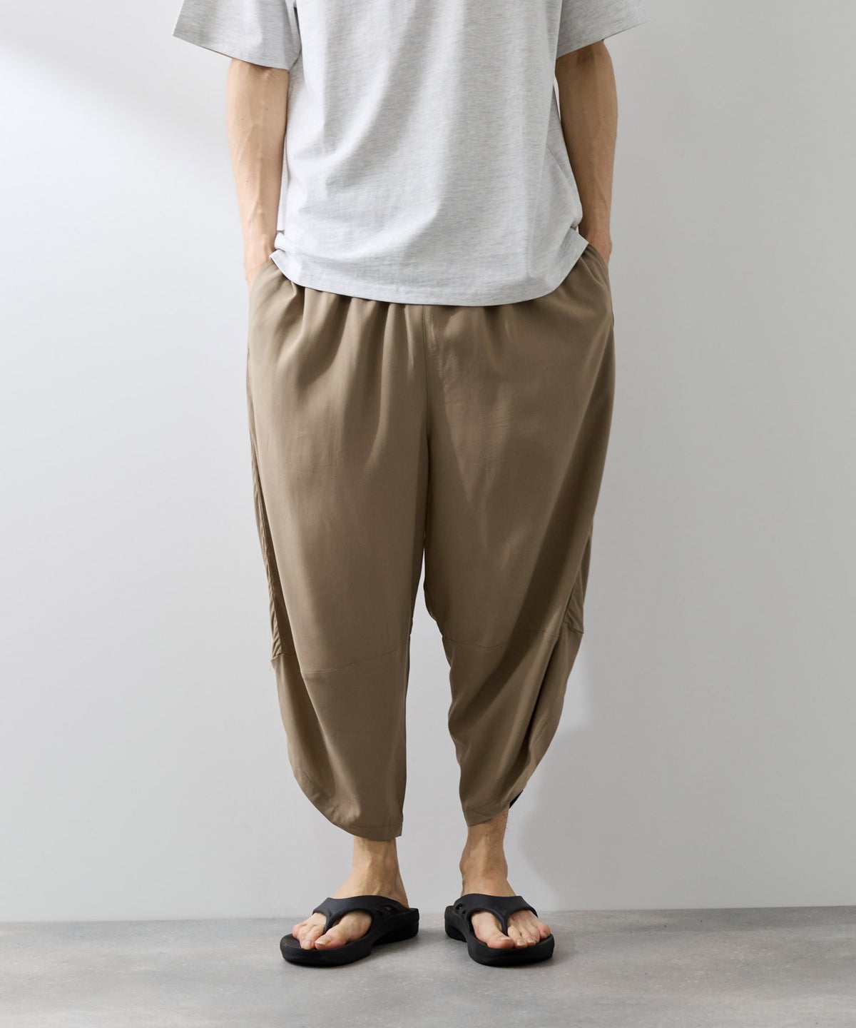 NAVY SARARI レーヨンバルーンパンツ 無地 メンズ