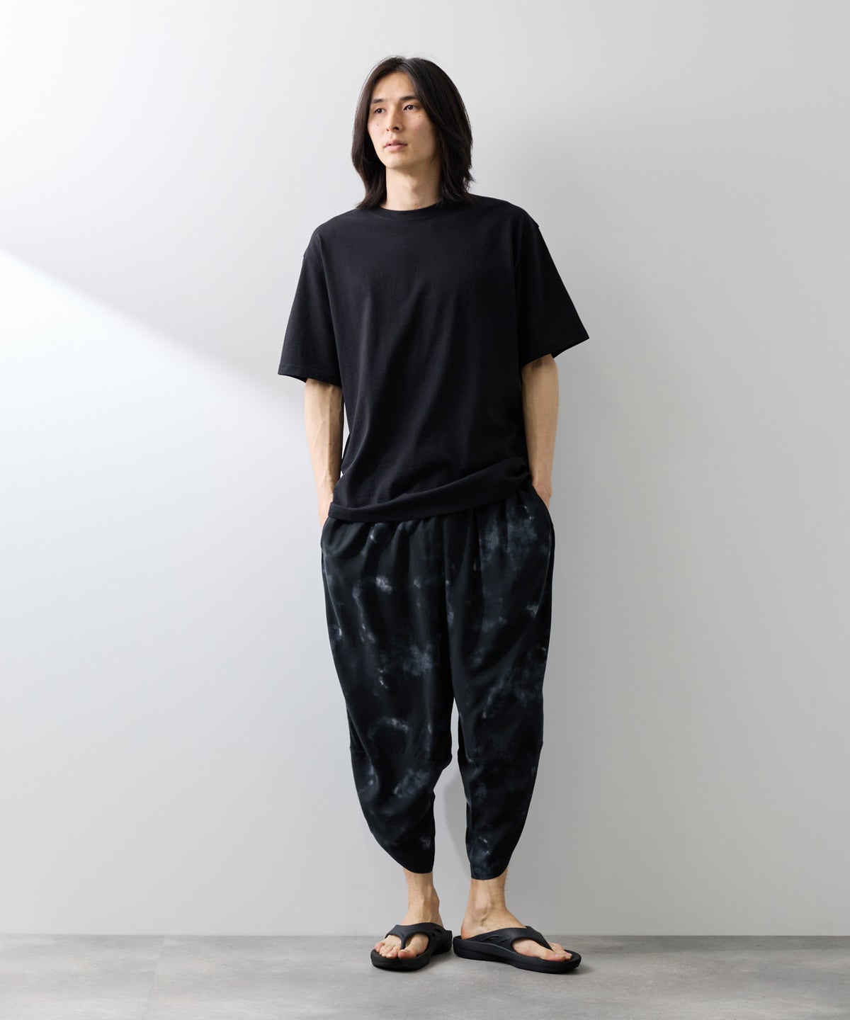 NAVY SARARI レーヨンバルーンパンツ 柄 メンズ