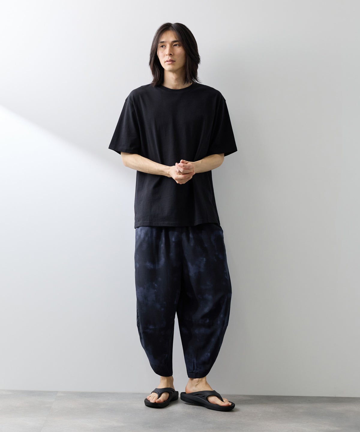 NAVY SARARI レーヨンバルーンパンツ 柄 メンズ