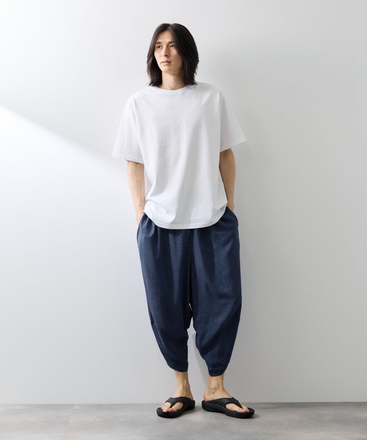 NAVY SARARI レーヨンバルーンパンツ 柄 メンズ