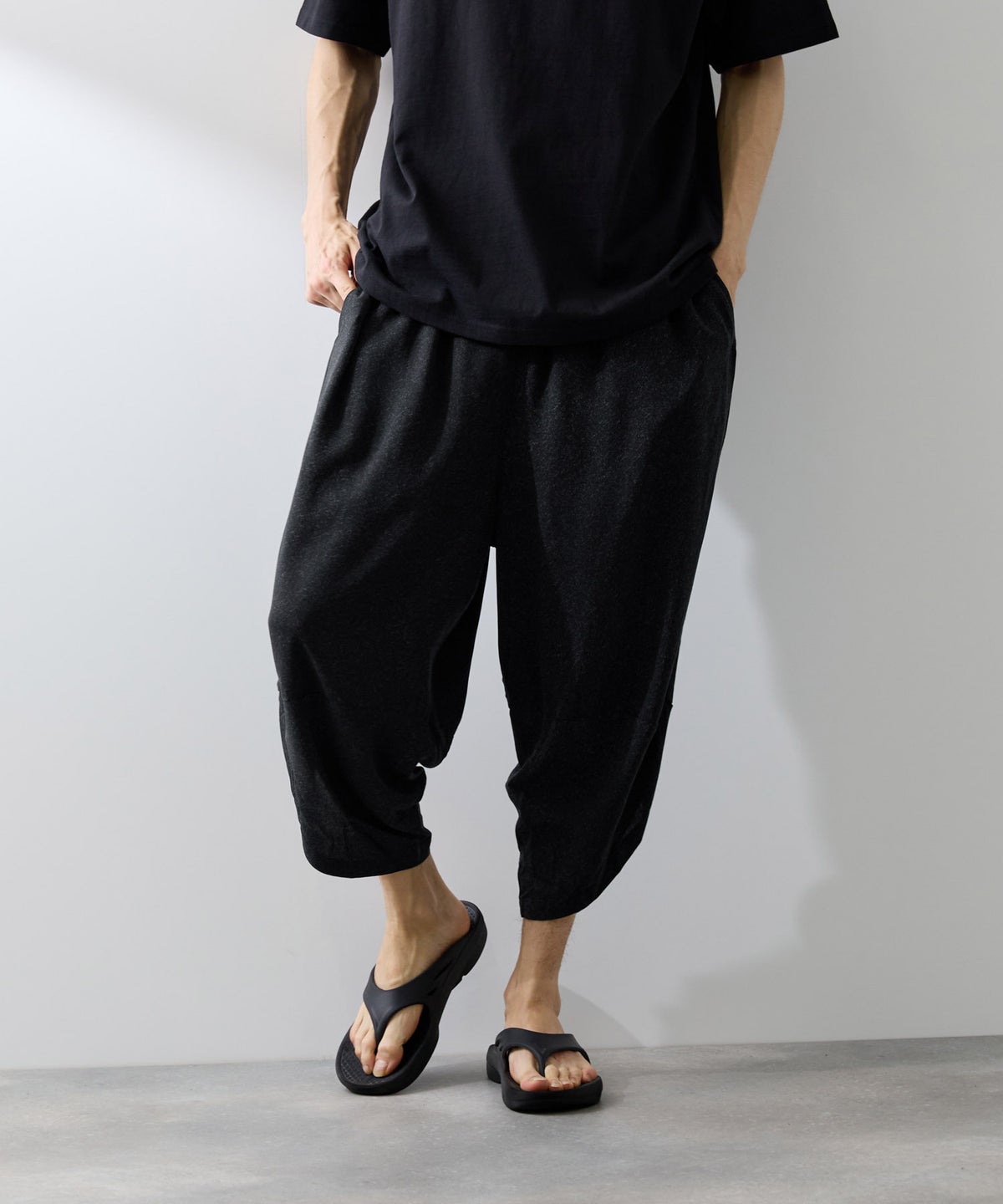 NAVY SARARI レーヨンバルーンパンツ 柄 メンズ
