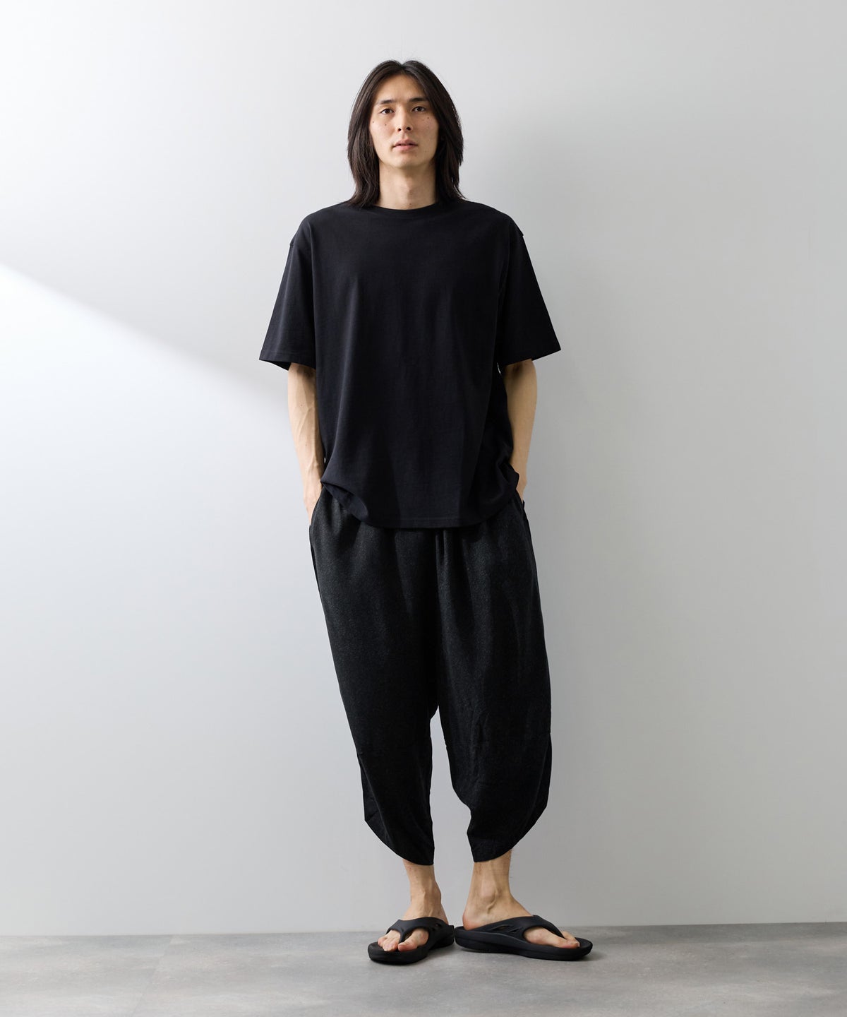 NAVY SARARI レーヨンバルーンパンツ 柄 メンズ