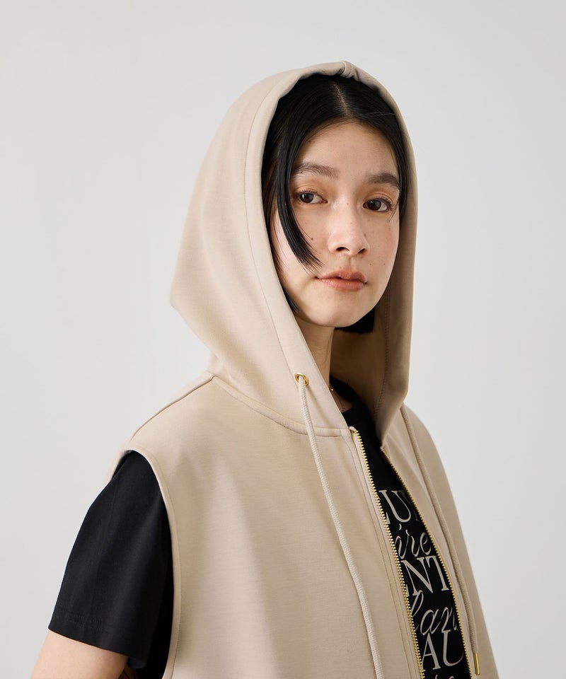 Idnes  ダンボールニットフード付きベスト レディース商品画像-8