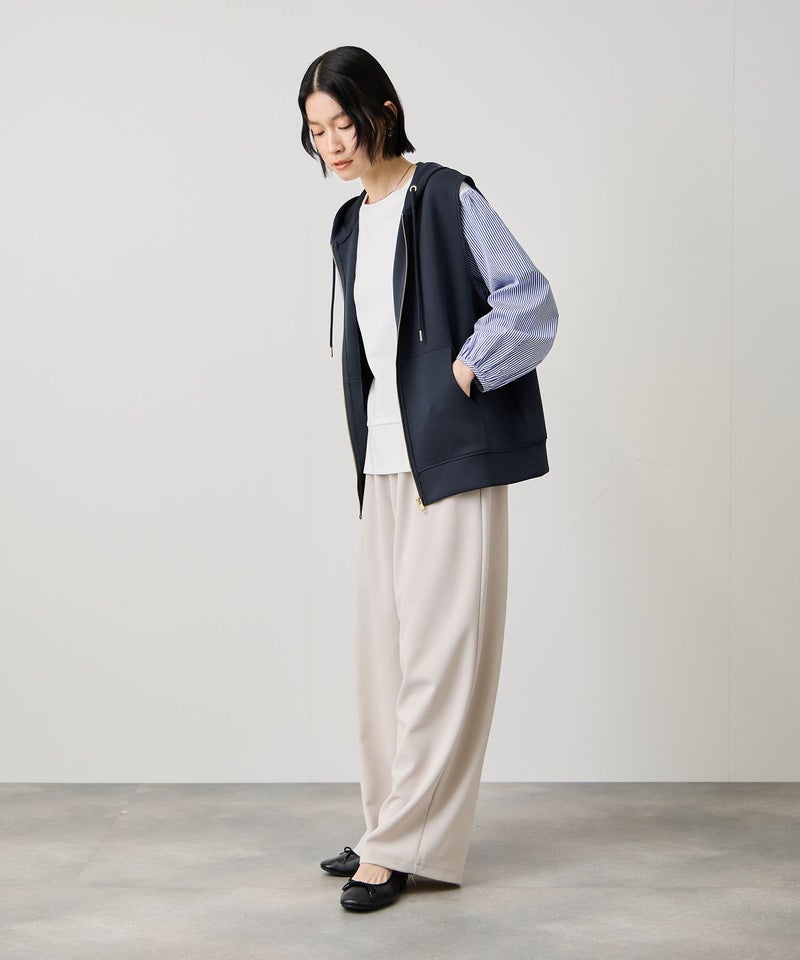 Idnes ダンボールニットフード付きベスト レディース商品画像-15