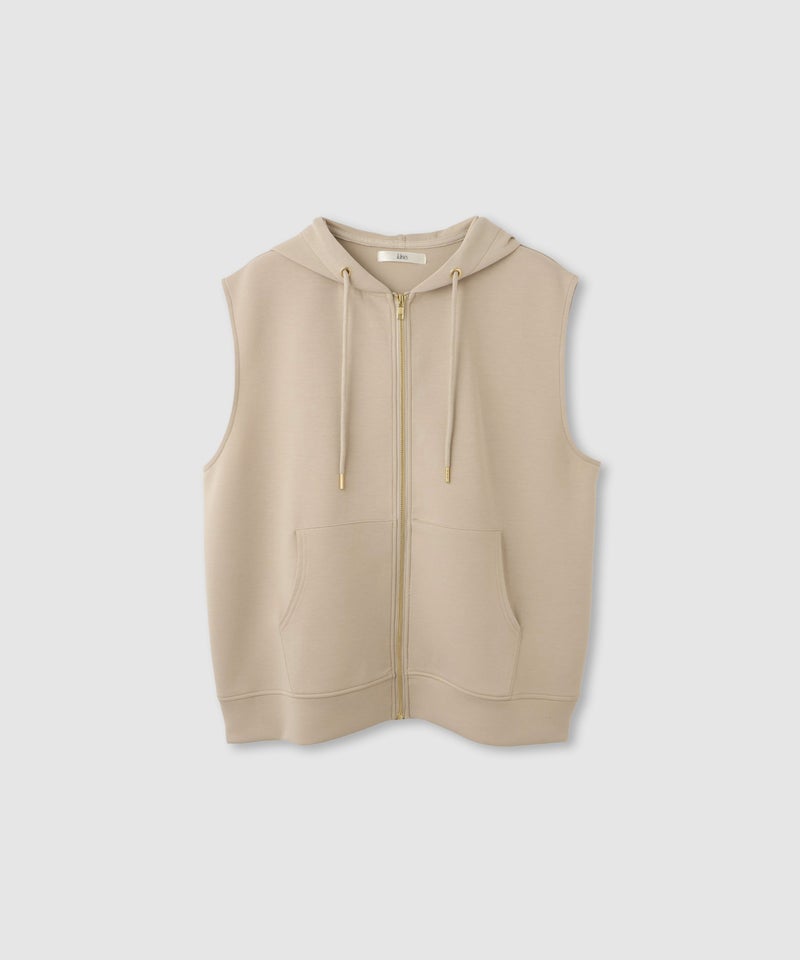 Idnes ダンボールニットフード付きベスト レディース商品画像-17