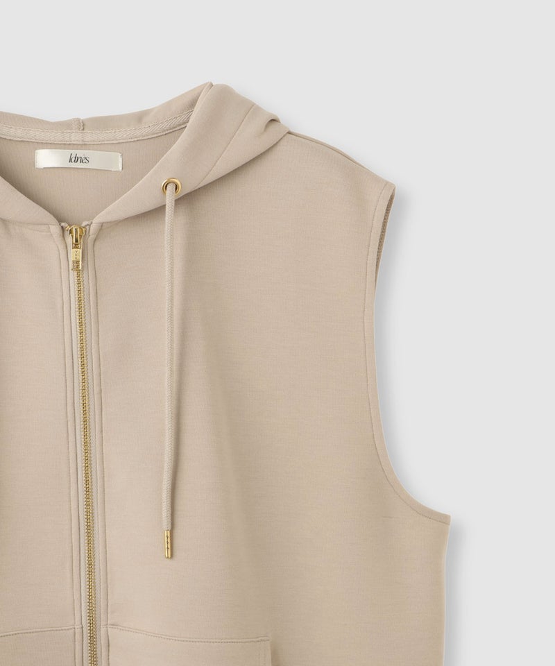 Idnes ダンボールニットフード付きベスト レディース商品画像-22