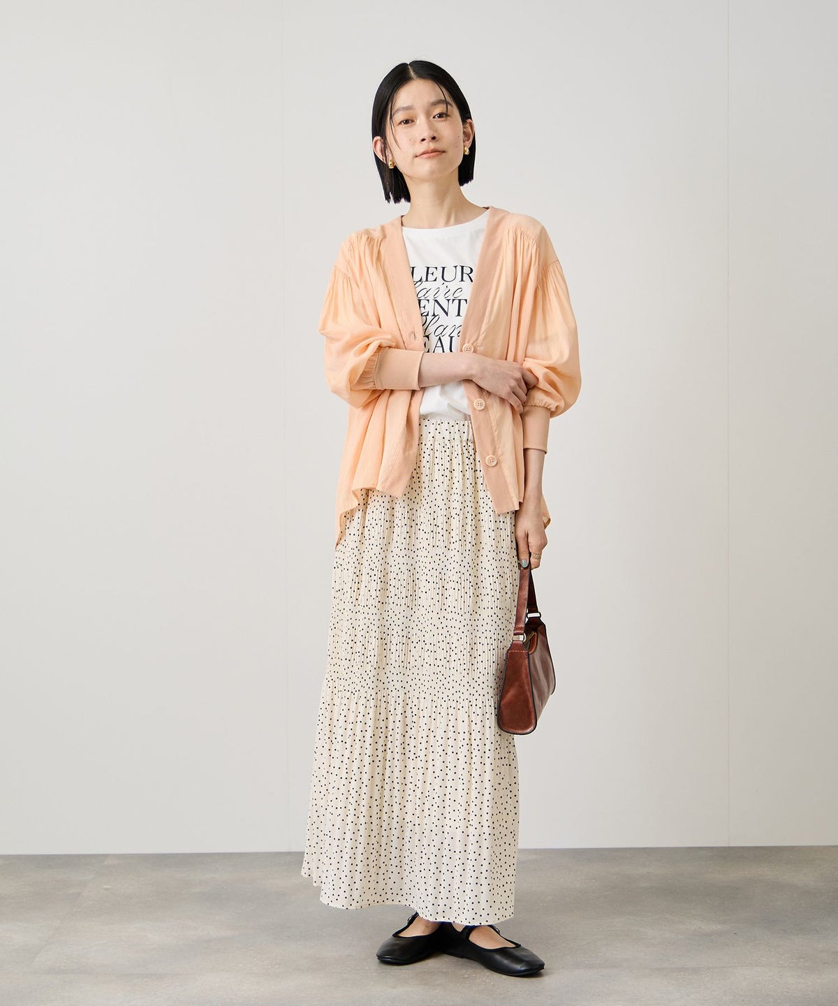 Idnes シアーシャツカーディガン レディース