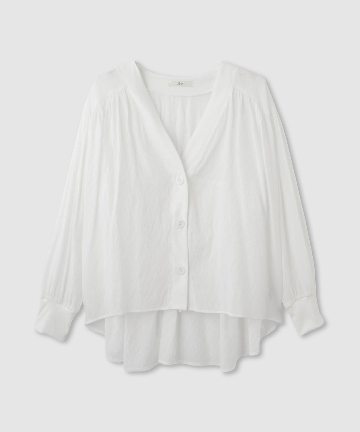 Idnes シアーシャツカーディガン レディース