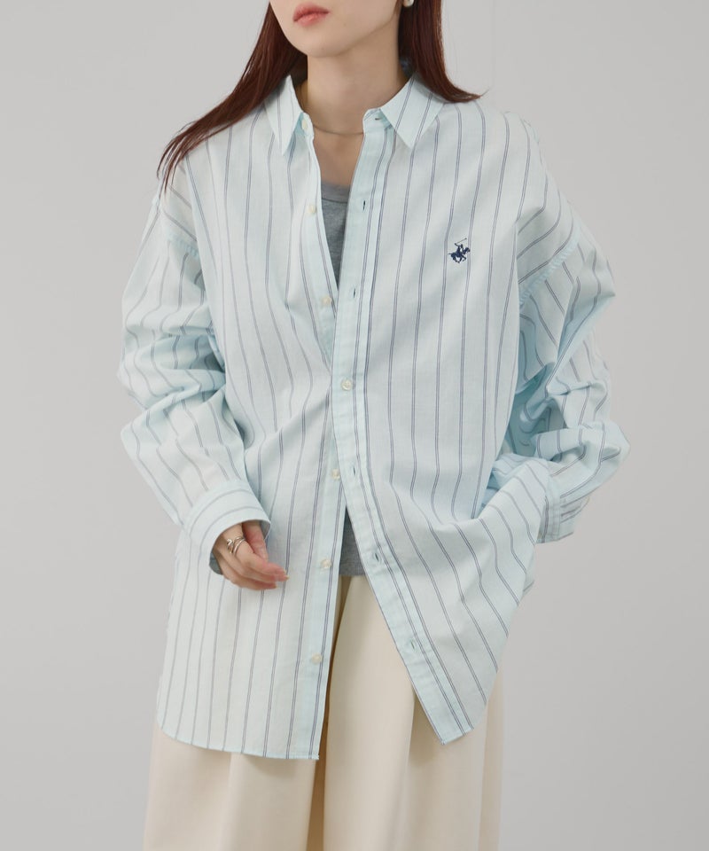 BEVERLY HILLS POLO CLUB ロング丈コットンシャツ レディース商品画像-2