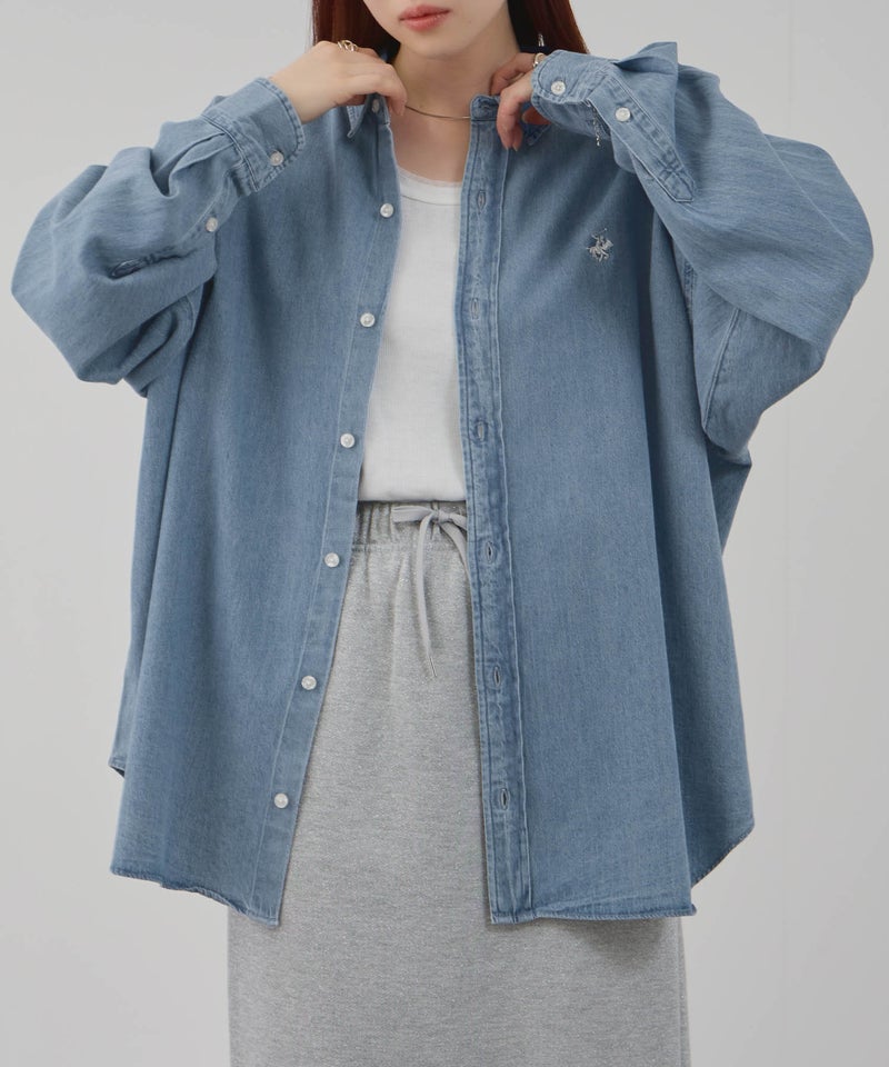 BEVERLY HILLS POLO CLUB  ロング丈コットンシャツ レディース商品画像-5