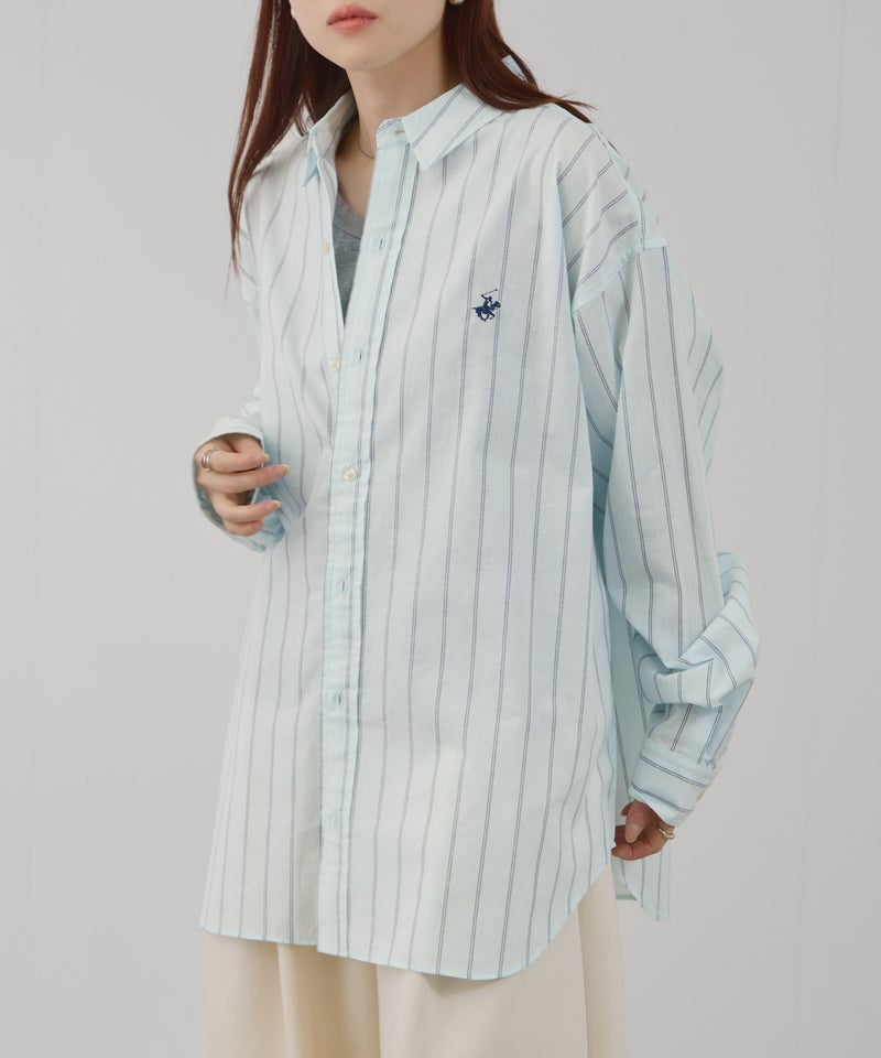 BEVERLY HILLS POLO CLUB ロング丈コットンシャツ レディース商品画像-8