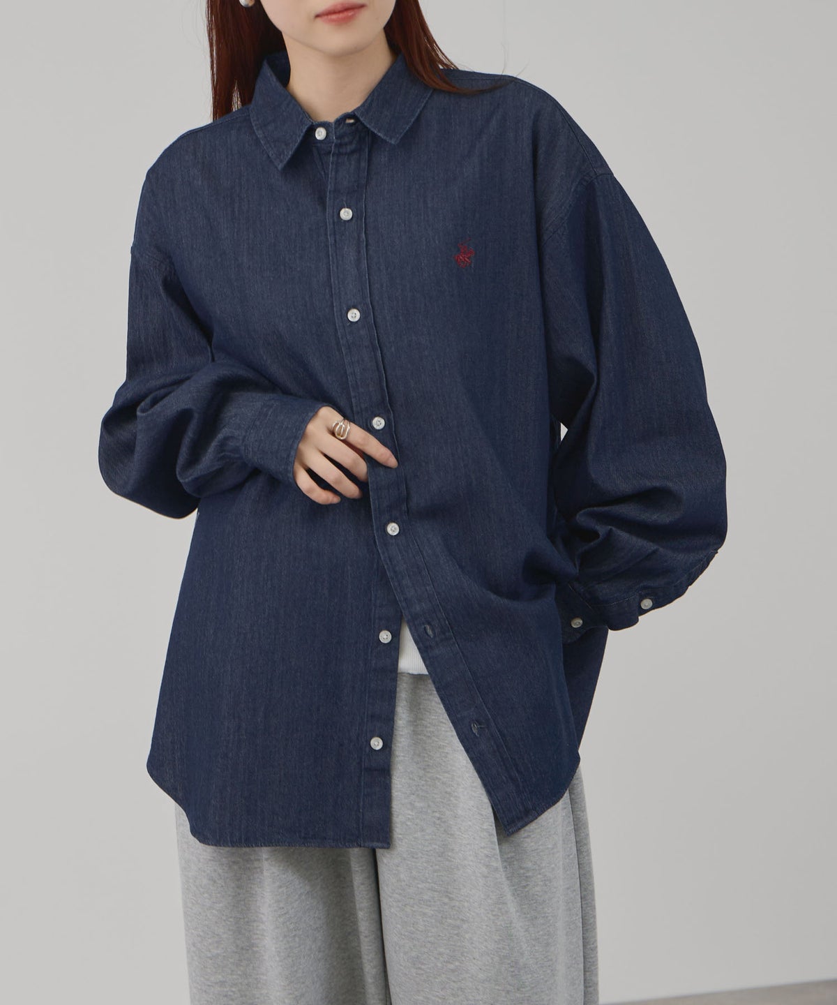 BEVERLY HILLS POLO CLUB ロング丈コットンシャツ レディース