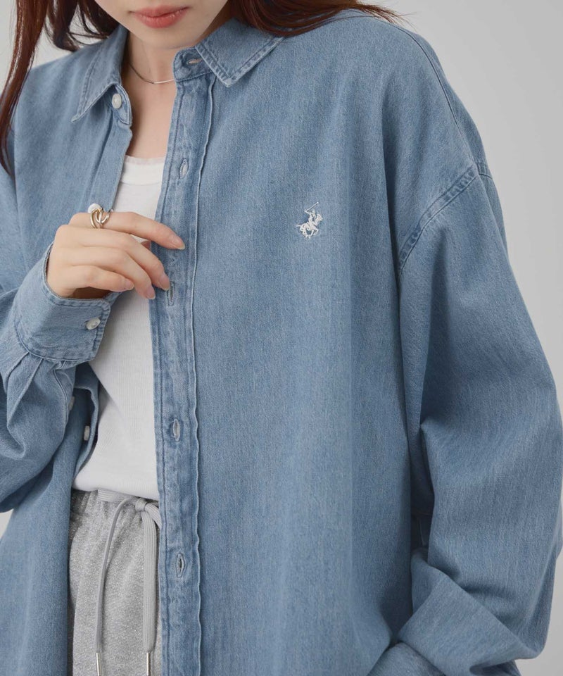 BEVERLY HILLS POLO CLUB ロング丈コットンシャツ レディース商品画像-21
