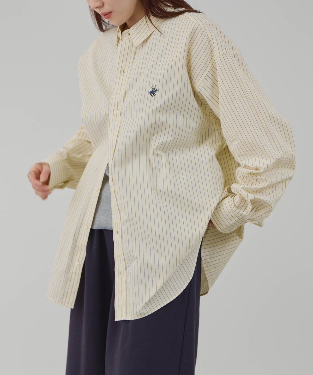 BEVERLY HILLS POLO CLUB ロング丈コットンシャツ レディース