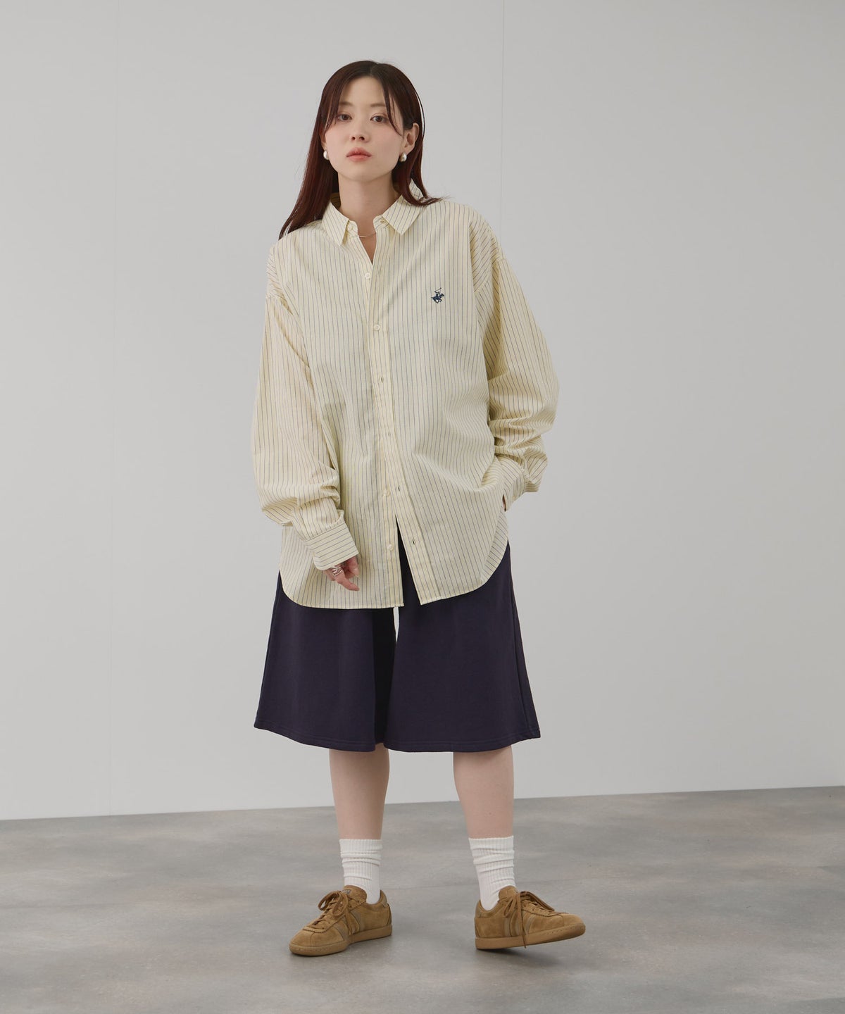 BEVERLY HILLS POLO CLUB ロング丈コットンシャツ レディース