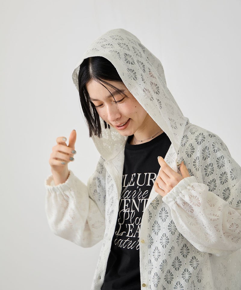 Idnes  レースフードブラウス レディース商品画像-9